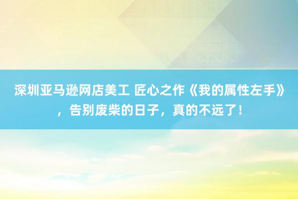 深圳亚马逊网店美工 匠心之作《我的属性左手》，告别废柴的日子，真的不远了！